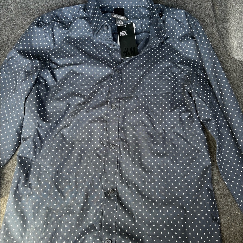 H&M Men's Gray Polka Dot Jacket